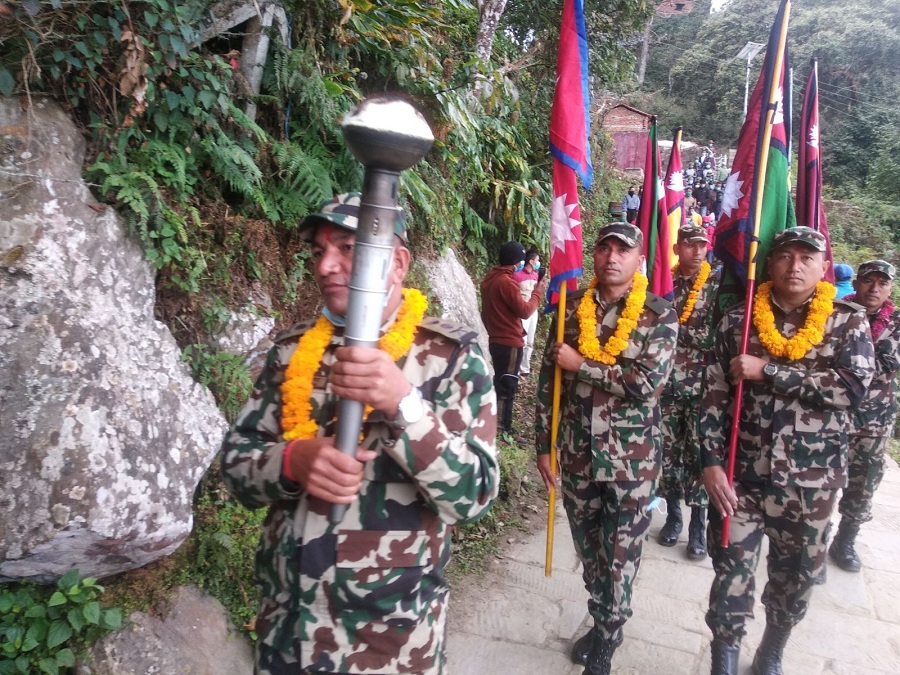  नेपाली सेनाको गोरखा काठमाडौँँ पदयात्रा सुरु